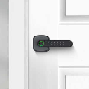 מנעול דלת חכם מנעול טביעת אצבע דיגיטלית ללא מנעול חכם דיגיטלי מנעול שחור עם ידית ידית סמא - Product Image 2