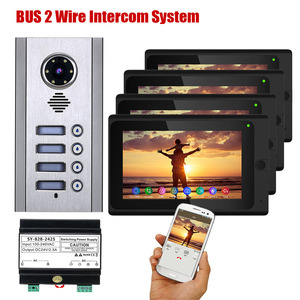 Sistema de intercomunicación con pantalla de 7 pulgadas para casa, autobús, vídeo de 2 cables, visión nocturna, 4 unidades de interior - Product Image 2
