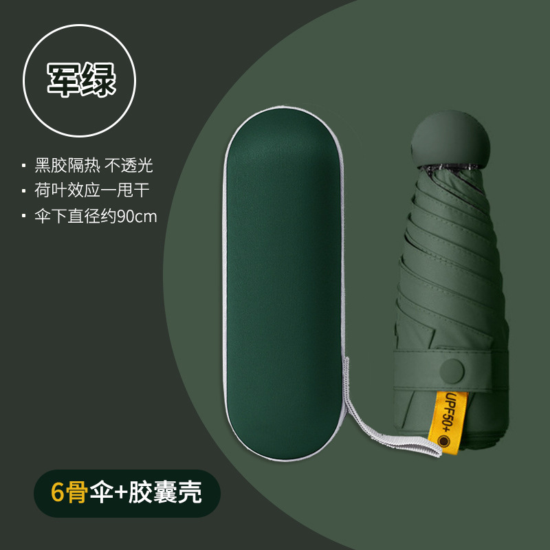 Verde militare - 6 stecche - oscuramento totale - con guscio a capsula