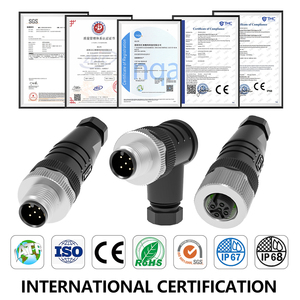 A B D โค้ด IP67ขั้วต่อแบบวงกลมอุตสาหกรรมกันน้ำ M12 4/5/8pin ประเภทบัดกรีการประกอบฟิลด์มุมฉากปลั๊กแบบไร้สาย - Product Image 2