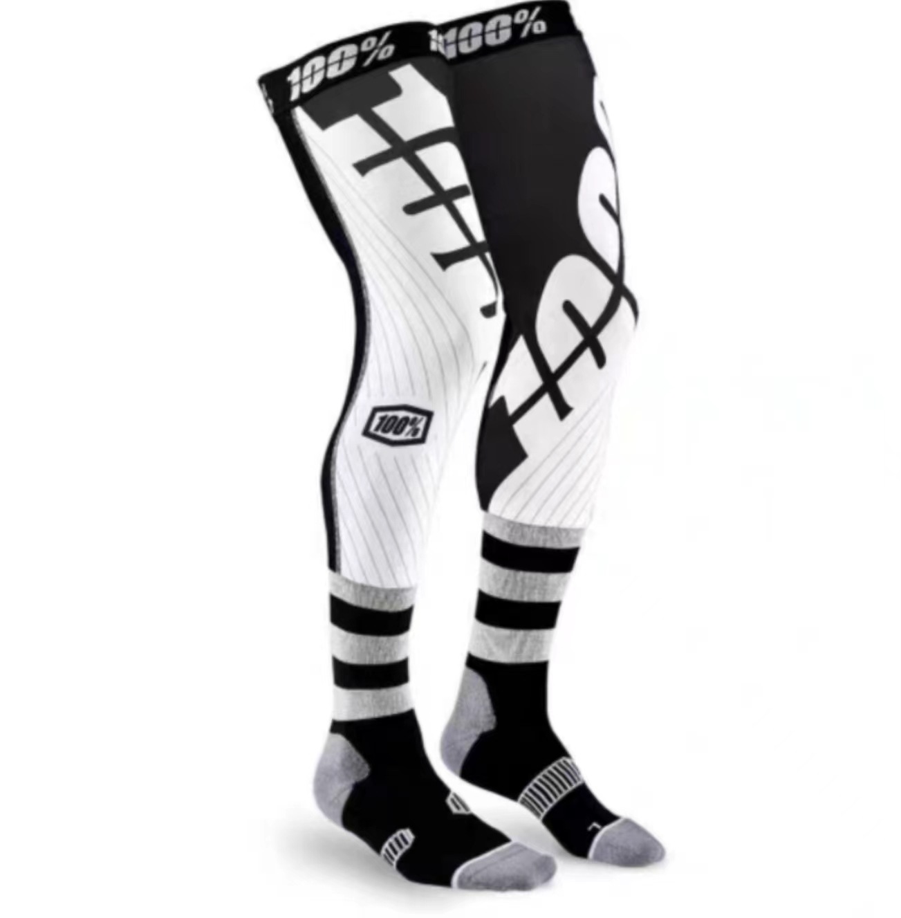 100 black and white socks