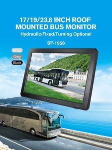 Monitor abatible de pantalla LCD para autobús de vehículo de 17 pulgadas para publicidad Entrada USB AV VGA HDM1