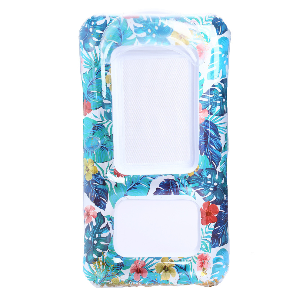 Dual-use sequin tropical-style backrest floating bed