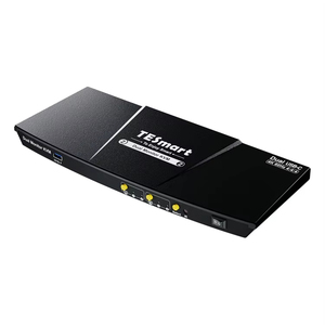 TESmart通用串行总线C型MST和EDID KVM交换机双2显示器2台电脑4K @ 60hz通用串行总线3.0 KVM扩展坞，适用于2台笔记本电脑KVM - Product Image 1
