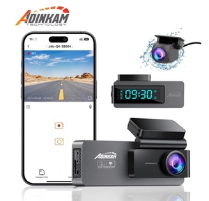 ADINKAM双镜头仪表盘凸轮WiFi 4K + 1080P录像机前后小型汽车DVR摄像机 - Product Image 1