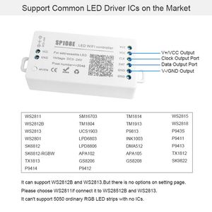 SP108E приложение WS2811 WS2812B SK6812 APA102 адресуемый Wi-Fi SPI пиксельный светодиодный контроллер - Product Image 2
