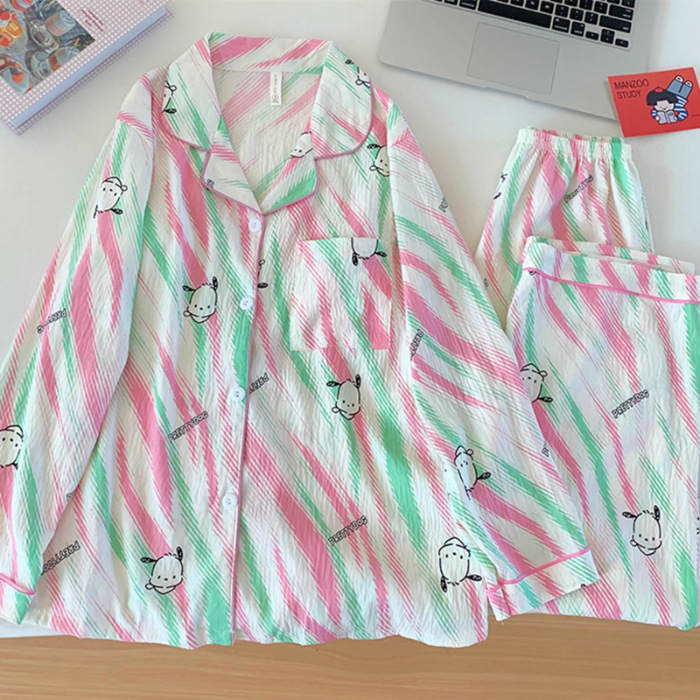 Pochacco 8 rayures - coton nuage