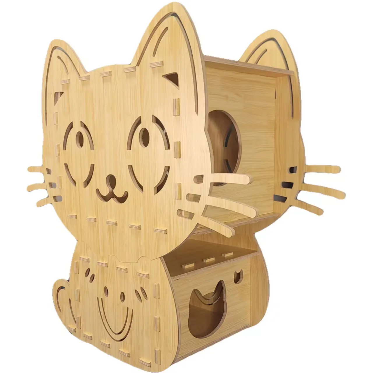Güvenli lüks masif ağaç Pet evler ve mobilya ahşap kedi kafes Pet ev Villa kapalı kediler için