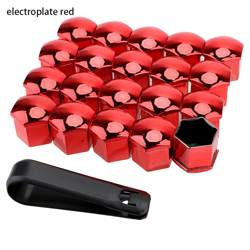17mm 20pcs électroplaqué rouge + pince