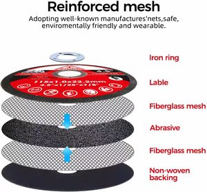 Độ cứng cao 4.5 inch nhôm Oxit mài mòn đĩa cắt 1.mm Độ dày 115*1*22.2mm tùy chỉnh OEM - Product Image 4