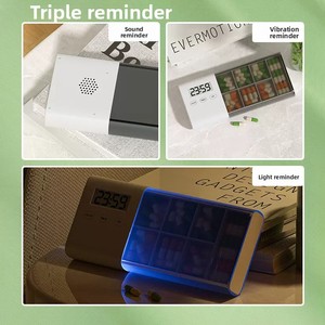 Smart Plastic <strong>Electronic</strong> <strong>Pill</strong> <strong>Box</strong> With <strong>Timer</strong> Alarm Customizable Logo Small <strong>Portable</strong> Medication Reminder - Product Image 4