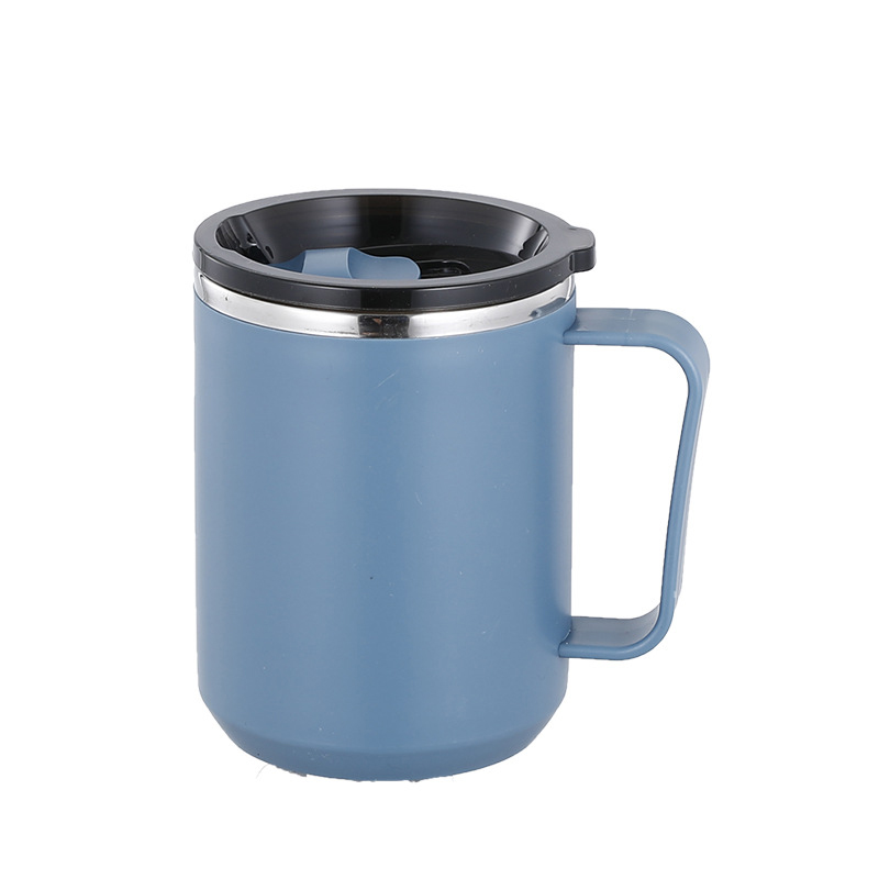 Anti-overflow Insulated Coffee Tumbler Cup 304 Stainless Steel Mug With Handle
