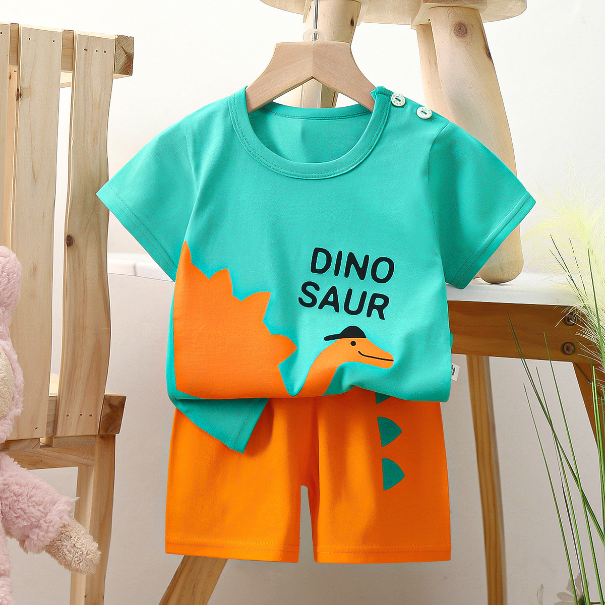 Green and orange dinosaur
