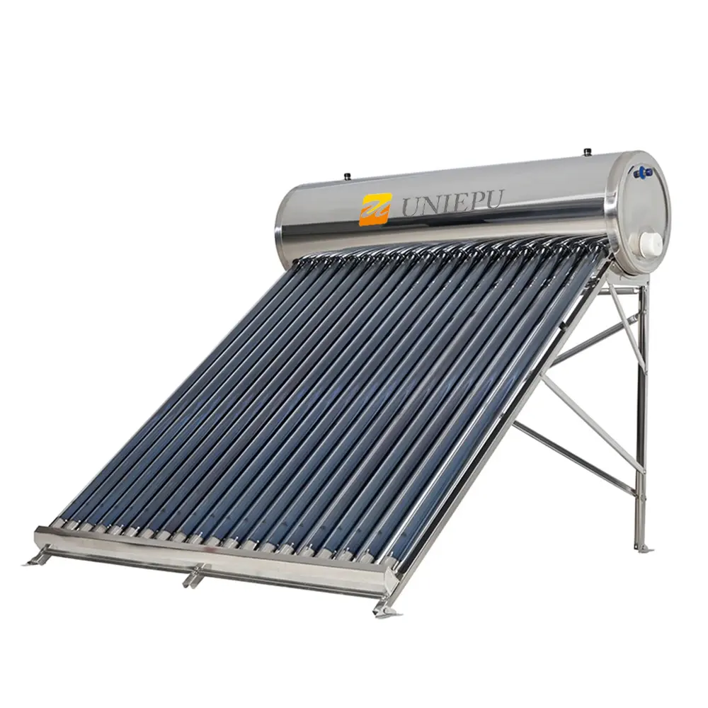 100L basınçsız vakumlu tüp paslanmaz çelik ev vakumlu tüp güneş sıcak su ısıtma hiçbir basınç güneş enerjili su ısıtıcı