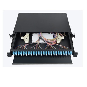 Buena calidad precio 19 ''1U escritorio ODF empalme Cassette 24 puertos LC adaptador distribución Terminal caja fibra óptica Patch Panel - Product Image 6
