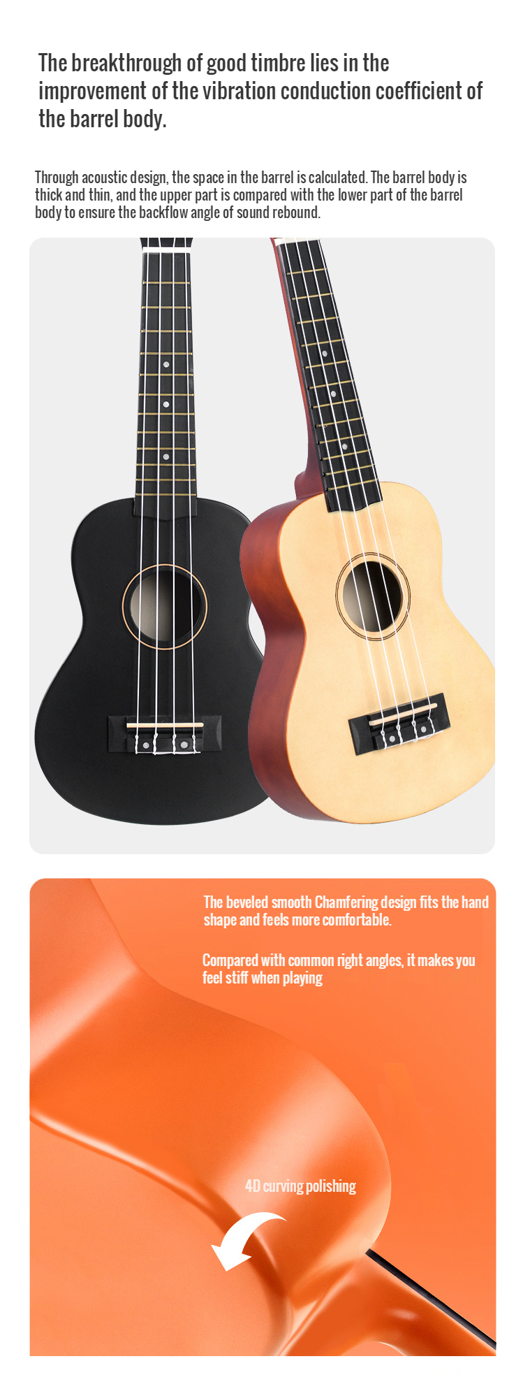 Cheap Price Ukulele 21 Inch Soprano China Kids 4 String Guitar Hawaiian Carbon Fiber Ukulele Ukelele