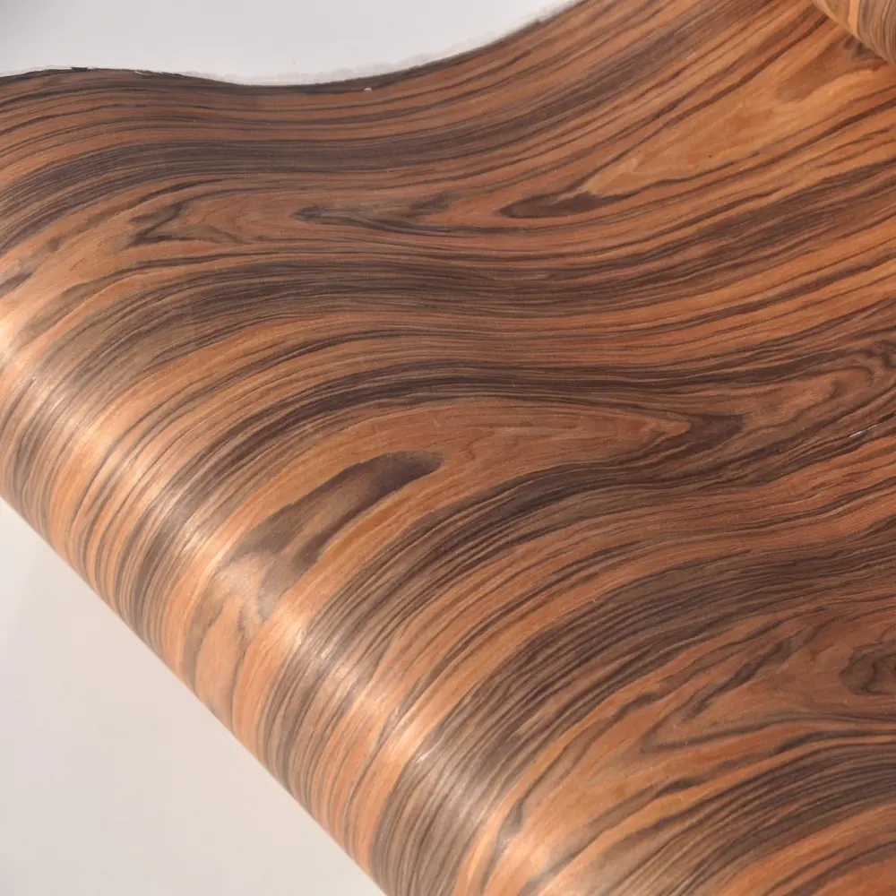 Chapa de madera chapada para muebles de oficina, chapa de madera de palisandro Santo, muestra gratis