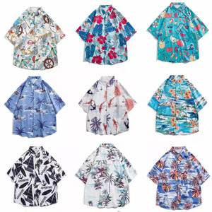 เสื้อเชิ้ตแขนสั้นพิมพ์ลายสีเหลืองสำหรับผู้ชายเสื้อเชิ้ตคอปกคิวบาแบบติดกระดุมออกแบบได้ตามต้องการ - Product Image 5