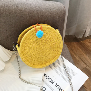 Patrón de diseño de bolso de mano de macramé hecho a mano de paja para chicas con concha bonita - Product Image 2