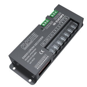 Euchips 4CH RGBW DMX декодер регулируемый светодиодный контроллер освещения с RDM 12V вход и 48V выход 5A 24v DC диммер - Product Image 1