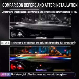 แถบไฟสร้างบรรยากาศ LED กระจกหน้าอเนกประสงค์ขนาด150ซม. สำหรับรถยนต์ไฟ RGB แอปควบคุมระยะไกลไฟหลากสีสำหรับเทสลา - Product Image 6