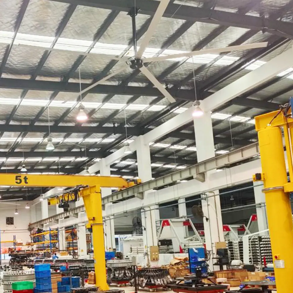 Endüstriyel ve ticari için PMSM Motor HVLS tavan vantilatörü