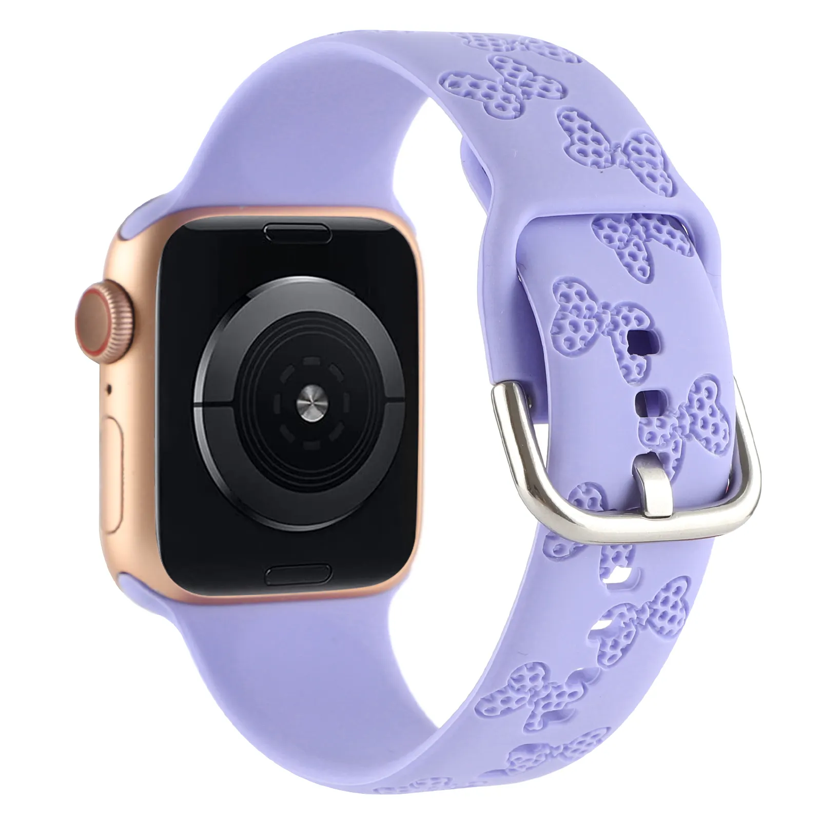 Pulseira de relógio inteligente de silicone, banda de relógio fofo gravado do mickey para apple watch