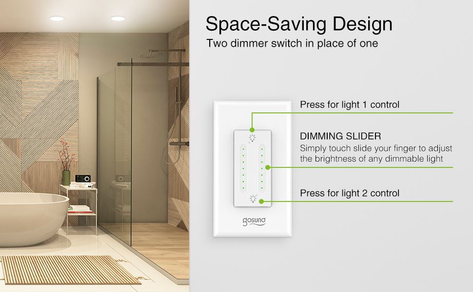 US Smart Wi-Fi Ceiling Fan and Light in-wall Dimmer Switch