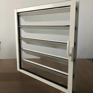 Alüminyum alaşımlı çerçeve dikey Louvre tasarım penceresi ile manuel panjurlu şeffaf cam panjur - Product Image 2