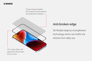 KZDOO for <strong>Apple</strong> IPhone 15 Pro Max Mobile Phone Screen Anti-privacy 0.33mm Full Coverage 9H Toughened Glass Protective <strong>Fil</strong> - Product Image 2