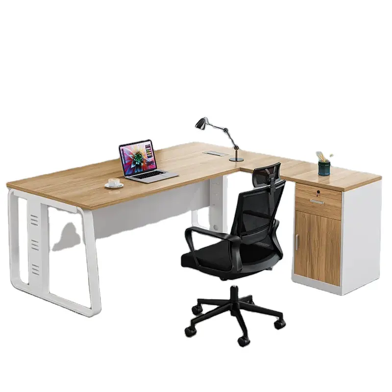 Diseño personalizado Retro clásico muebles de oficina CEO escritorio ejecutivo de madera escritorio con cajón Industrial Boss Escritorio de oficina