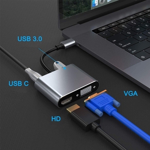 HD 1080P <strong>VGA</strong> Splitter Adapter New Condition <strong>1</strong> in 2 <strong>Output</strong> for Computers Desktops Laptops Display USB C Hub - Product Image 5