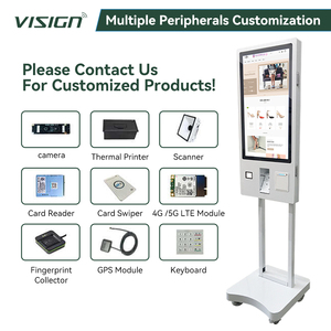 VISIGN 21.5インチコンパクトカフェ注文キオスクデュアルNFC/QR支払いサーマルレシートプリンターとリモートメニュー管理 - Product Image 3