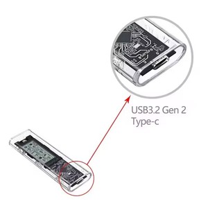USB3.1 TYPE-C ตัวอ่านอะแดปเตอร์แปลง VME เป็น USB M.2ความเร็วสูง10Gbps รองรับปุ่ม M และ B & M สำหรับ SSD 2280ปุ่ม - Product Image 3