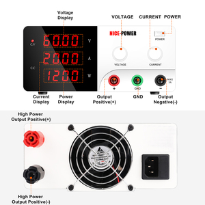 NICE-POWER-Fuente de alimentación de CC con interruptor de 1200W de alta potencia para laboratorio, 60V, 20A, entrada ajustable, salida única de 220V con perilla codificadora