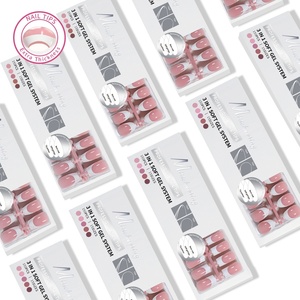 150PCS Coffin Almond Soft Gel 3 <strong>in</strong> <strong>1</strong> French Nail <strong>Tips</strong> Removeable 15 Sizes of Nail Art With Design DIY False Nails - Product Image 2