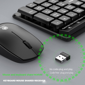 Combo de teclado y mouse inalámbrico para juegos en blanco y negro de 104 teclas para computadora PC - Product Image 6