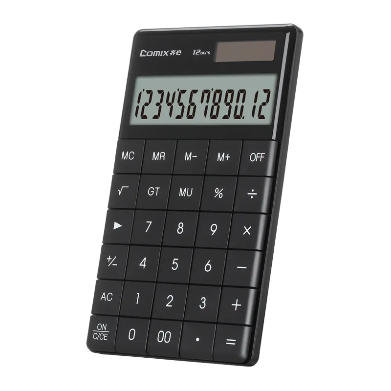 Calculatrice de bureau pouces, excellente qualité, à bas prix, Super mince, double puissance, avec 12 chiffres, grand écran LCD