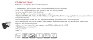 In Stock Dahua <strong>IPC</strong>-HDW5842TM-ASE 8MP Outdoor Starlight 50m IR Turret Audio AI People Counting Dahua PoE IP <strong>Camera</strong> 8MP 4K - Product Image 3