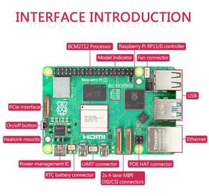 Offizielles Original Raspberry PI 5 Development Board mit 8GB RAM Starter Kit für Kommunikation und Netzwerk