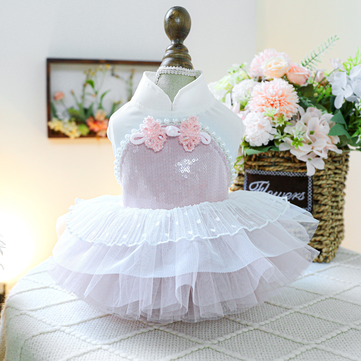 Floral open button dress