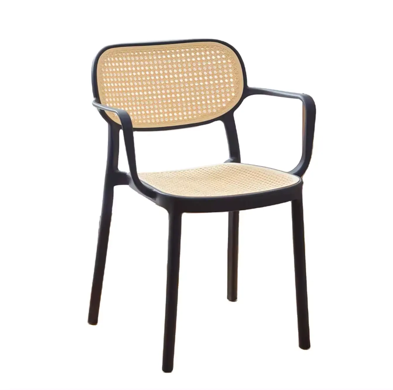 Factory wholesale rattan chairs stackable outdoor leisure dining PP plastic chair