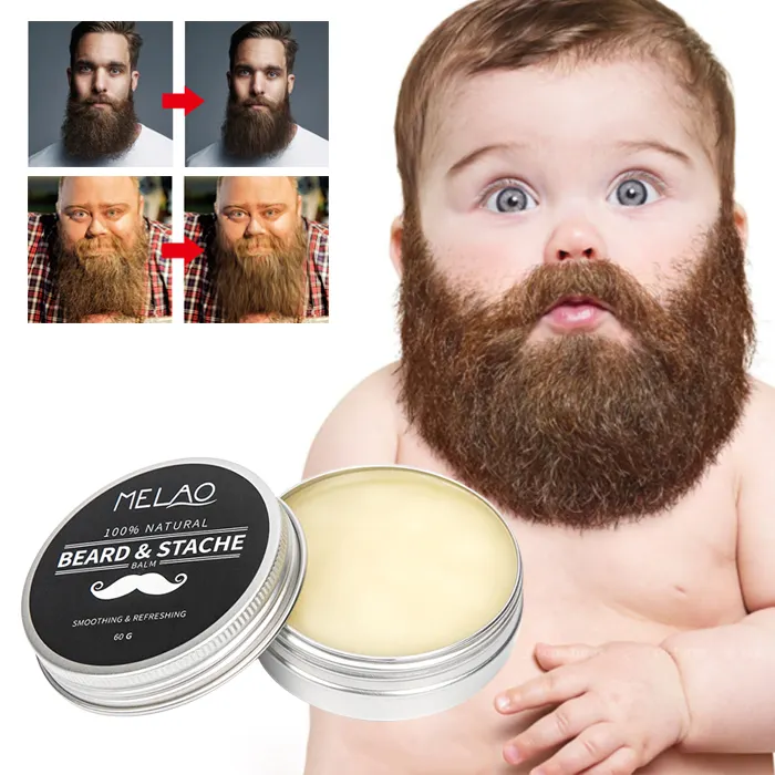 Oem Melao Colônia Orgânica Natural Barba Crescimento Manteiga Barba Bálsamo Cera Para Homens Após Barbear Bigodes Suavizar Hidratante