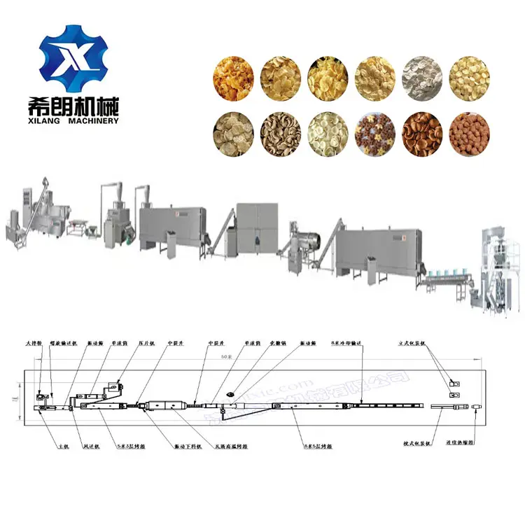 Производитель слоеных хлопьев кукурузных хлопьев линия по переработке кукурузных хлопьев Оборудование Для Производства Кукурузных закусок промышленное