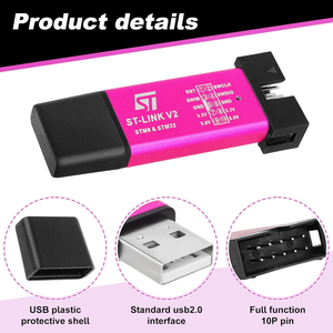 Aismartlink ST-Link V2 Emulador-Descargador Programador Soporte STM8 STM32 Serie Chip Burning y Depuración con Cable de Conexión - Product Image 4