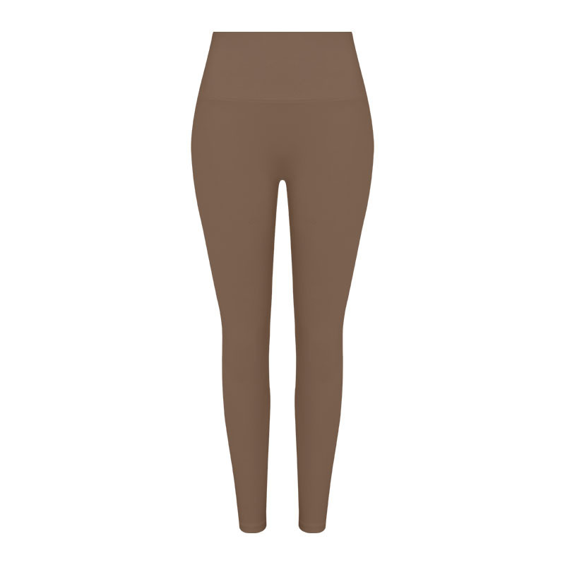 Leggings marrone tartufo a vita piatta