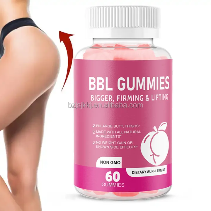 ขายส่งก้นเพิ่มGummy Bearsวิตามินโสมเม็ดBooty BBL Gummiesก้นเพิ่มอาหารเสริมสําหรับผู้หญิง 60 Gummies