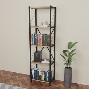 Yaratıcı tasarım 5 katmanlı dar kitaplık çevre dostu dayanıklı çok amaçlı kitaplık Modern tarzı dekoratif kitaplar gösteriliyor - Product Image 5