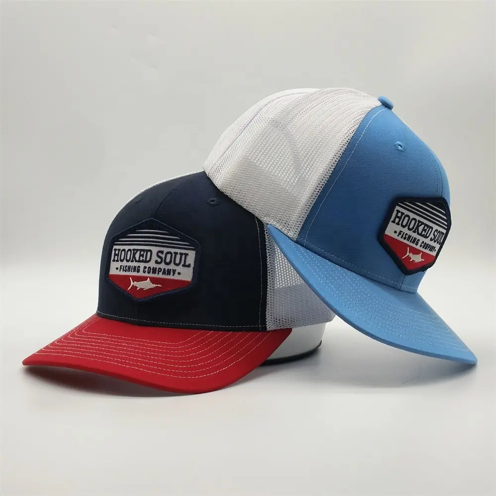 Cappelli da camionista con Patch ricamate personalizzate, modello di marca promozionale Richardson 112 Mesh Snapback, berretto da camionista di alta qualità ricamato