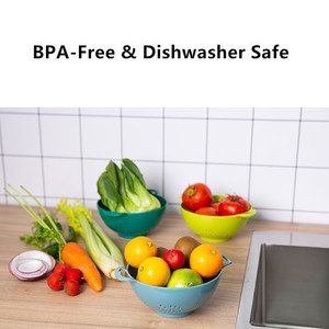 6-inch Small Colanders with Double Handles BPA-<strong>Free</strong> Dishwasher Safe Compact Kitchen Food Strainers for Berries <strong>Veggies</strong> and Pasta - Product Image 4